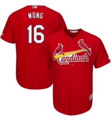 Men's Majestic St. Louis Cardinals #16 Kolten Wong Replica Red Alternate Cool Base MLB Jersey