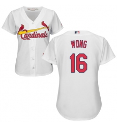 Women's Majestic St. Louis Cardinals #16 Kolten Wong Replica White Home Cool Base MLB Jersey