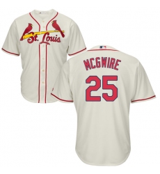 Youth Majestic St. Louis Cardinals #25 Mark McGwire Authentic Cream Alternate Cool Base MLB Jersey