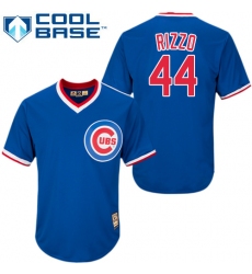Men's Majestic Chicago Cubs #44 Anthony Rizzo Authentic Royal Blue Cooperstown MLB Jersey