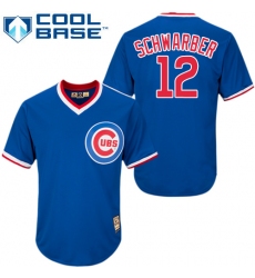 Men's Majestic Chicago Cubs #12 Kyle Schwarber Authentic Royal Blue Cooperstown MLB Jersey