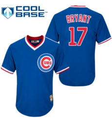 Men's Majestic Chicago Cubs #17 Kris Bryant Authentic Royal Blue Cooperstown MLB Jersey