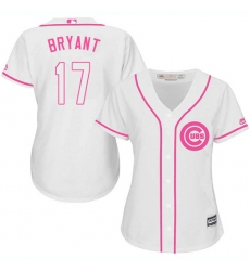 Women's Majestic Chicago Cubs #17 Kris Bryant Authentic White Fashion MLB Jersey