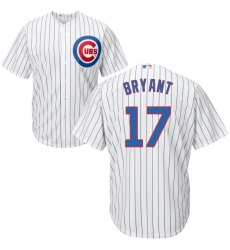 Youth Majestic Chicago Cubs #17 Kris Bryant Authentic White Home Cool Base MLB Jersey