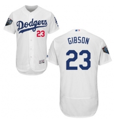 Men's Majestic Los Angeles Dodgers #23 Kirk Gibson White Home Flex Base Authentic Collection 2018 World Series MLB Jersey