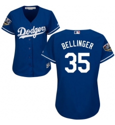 Women's Majestic Los Angeles Dodgers #35 Cody Bellinger Authentic Royal Blue Alternate Cool Base 2018 World Series MLB Jersey
