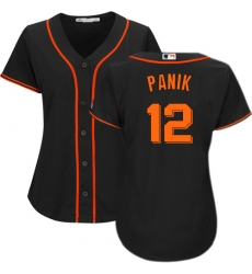 Women's Majestic San Francisco Giants #12 Joe Panik Authentic Black Alternate Cool Base MLB Jersey