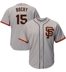 Youth Majestic San Francisco Giants #15 Bruce Bochy Replica Grey Road 2 Cool Base MLB Jersey
