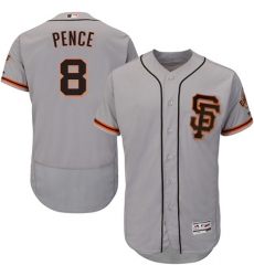 Men's Majestic San Francisco Giants #8 Hunter Pence Grey Alternate Flex Base Authentic Collection MLB Jersey
