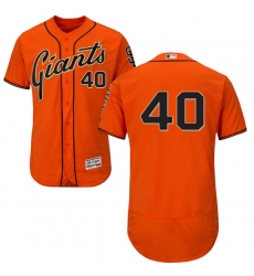 Men's Majestic San Francisco Giants #40 Madison Bumgarner Orange Alternate Flex Base Authentic Collection MLB Jersey