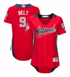 Women's Majestic San Francisco Giants #9 Brandon Belt Game Red National League 2018 MLB All-Star MLB Jersey