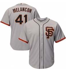 Youth Majestic San Francisco Giants #41 Mark Melancon Replica Grey Road 2 Cool Base MLB Jersey