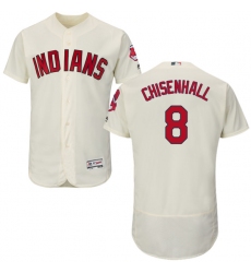Men's Majestic Cleveland Indians #8 Lonnie Chisenhall Cream Alternate Flex Base Authentic Collection MLB Jersey
