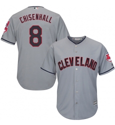 Youth Majestic Cleveland Indians #8 Lonnie Chisenhall Authentic Grey Road Cool Base MLB Jersey