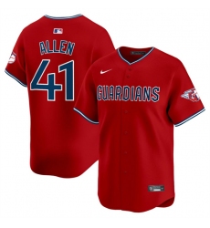 Men's Cleveland Guardians #41 Carlos Allen Red Alternate Limited Stitched Baseball Jersey