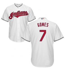 Youth Majestic Cleveland Indians #7 Yan Gomes Authentic White Home Cool Base MLB Jersey