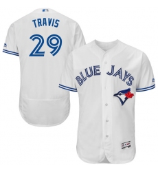 Men's Majestic Toronto Blue Jays #29 Devon Travis White Home Flex Base Authentic Collection MLB Jersey