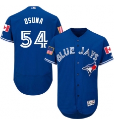 Men's Majestic Toronto Blue Jays #54 Roberto Osuna Authentic Royal Blue Fashion Stars & Stripes Flex Base MLB Jersey