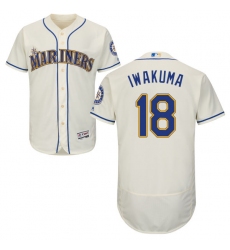 Men's Majestic Seattle Mariners #18 Hisashi Iwakuma Cream Alternate Flex Base Authentic Collection MLB Jersey