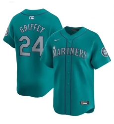 Men's Seattle Mariners #24 Ken Griffey Jr. Aqua Alternate Limited Stitched jersey