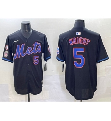 Men's New York Mets #5 David Wright Black With Limited Stitched Baseball Jersey