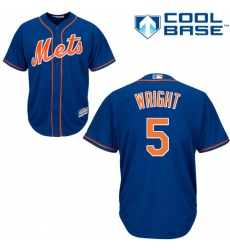 Women's Majestic New York Mets #5 David Wright Authentic Blue MLB Jersey