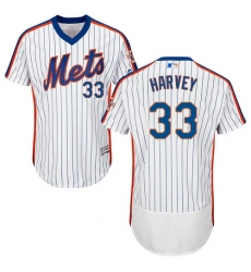 Men's Majestic New York Mets #33 Matt Harvey White Alternate Flex Base Authentic Collection MLB Jersey