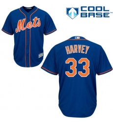 Women's Majestic New York Mets #33 Matt Harvey Authentic Blue MLB Jersey