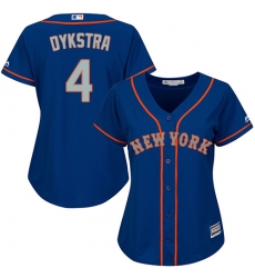 Women's Majestic New York Mets #4 Lenny Dykstra Replica Royal Blue Alternate Road Cool Base MLB Jersey