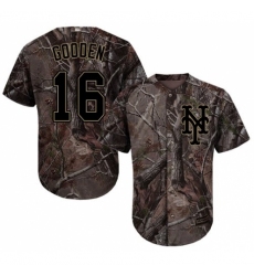 Youth Majestic New York Mets #16 Dwight Gooden Authentic Camo Realtree Collection Flex Base MLB Jersey