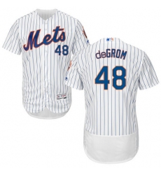 Men's Majestic New York Mets #48 Jacob deGrom White Home Flex Base Authentic Collection MLB Jersey