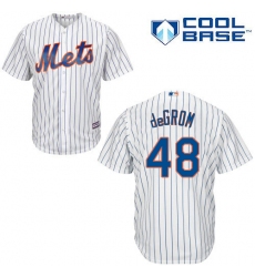 Youth Majestic New York Mets #48 Jacob DeGrom Authentic White Home Cool Base MLB Jersey