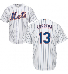 Youth Majestic New York Mets #13 Asdrubal Cabrera Authentic White Home Cool Base MLB Jersey