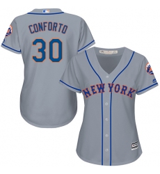 Women's Majestic New York Mets #30 Michael Conforto Authentic Grey Road Cool Base MLB Jersey