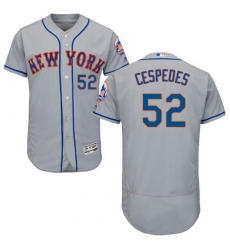 Men's Majestic New York Mets #52 Yoenis Cespedes Grey Road Flex Base Authentic Collection MLB Jersey
