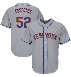 Youth Majestic New York Mets #52 Yoenis Cespedes Authentic Grey Road Cool Base MLB Jersey