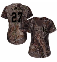 Women's Majestic New York Mets #27 Jeurys Familia Authentic Camo Realtree Collection Flex Base MLB Jersey