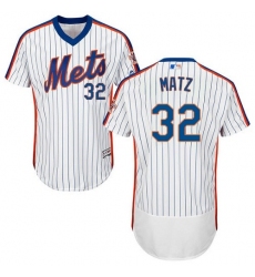 Men's Majestic New York Mets #32 Steven Matz White Alternate Flex Base Authentic Collection MLB Jersey