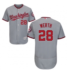 Men's Majestic Washington Nationals #28 Jayson Werth Grey Road Flex Base Authentic Collection MLB Jersey