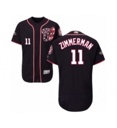 Men's Washington Nationals #11 Ryan Zimmerman Navy Blue Alternate Flex Base Authentic Collection 2019 World Series Bound Baseball Jersey