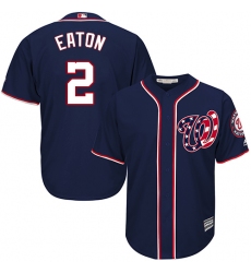 Men's Majestic Washington Nationals #2 Adam Eaton Replica Navy Blue Alternate 2 Cool Base MLB Jersey