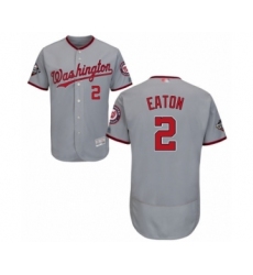 Men's Washington Nationals #2 Adam Eaton Grey Road Flex Base Authentic Collection 2019 World Series Bound Baseball Jersey