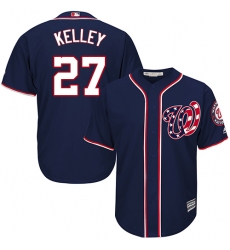 Youth Majestic Washington Nationals #27 Shawn Kelley Authentic Navy Blue Alternate 2 Cool Base MLB Jersey