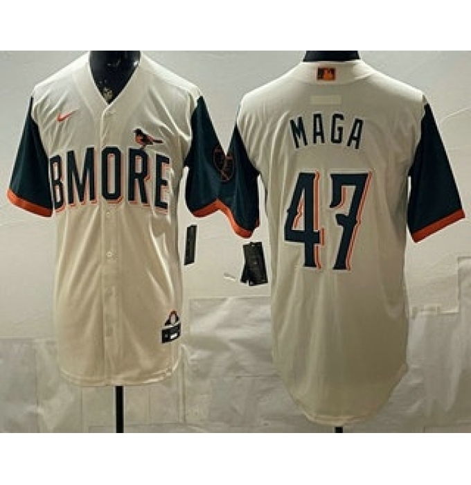 Men's Baltimore Orioles #47 MAGA Cream 2026 City Connect Stadium Jersey
