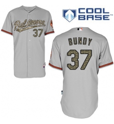Men's Majestic Baltimore Orioles #37 Dylan Bundy Authentic Grey USMC Cool Base MLB Jersey