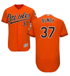 Men's Majestic Baltimore Orioles #37 Dylan Bundy Orange Alternate Flex Base Authentic Collection MLB Jersey