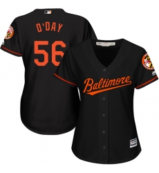 Women's Majestic Baltimore Orioles #56 Darren O'Day Replica Black Alternate Cool Base MLB Jersey