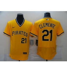 Men's Nike Pittsburgh Pirates #21 Roberto Clemente Gold MLB Jersey