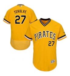 Men's Majestic Pittsburgh Pirates #27 Kent Tekulve Gold Alternate Flex Base Authentic Collection MLB Jersey