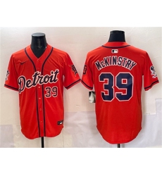 Men's Detroit Tigers #39 Zach McKinstry Orange With Vapor Premier Limited Stitched Baseball Jersey